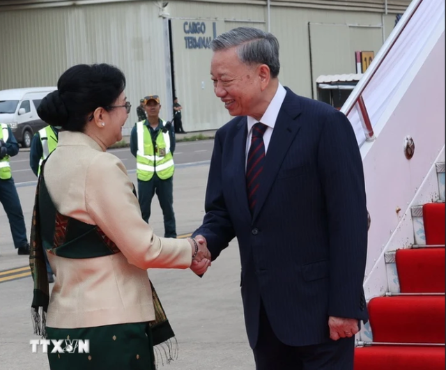 Tổng Bí thư, Chủ tịch nước Lào đón, hội đàm với Chủ tịch nước Tô Lâm- Ảnh 15.