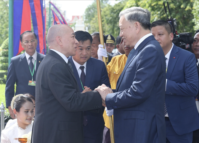 Quốc vương Norodom Sihamoni đón Chủ tịch nước Tô Lâm- Ảnh 1.