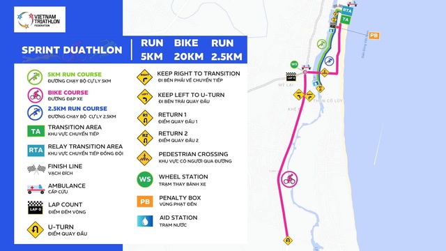 Đường đua nội dung Duathlon Mixed Relay