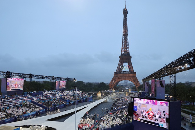 Quảnng trường Trocadero, nơi thượng cờ Olympic