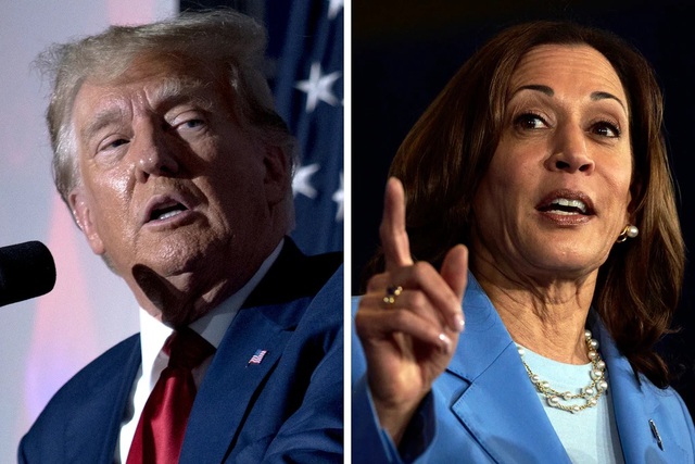 Cựu Tổng thống Donald Trump và Phó Tổng thống Kamala Harris. Ảnh: Washington Post