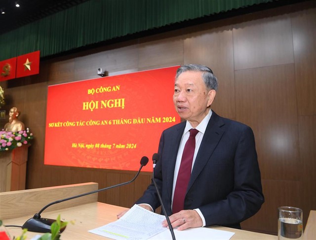 Chủ tịch nước Tô Lâm phát biểu chỉ đạo tại hội nghị Ảnh: Bộ Công an