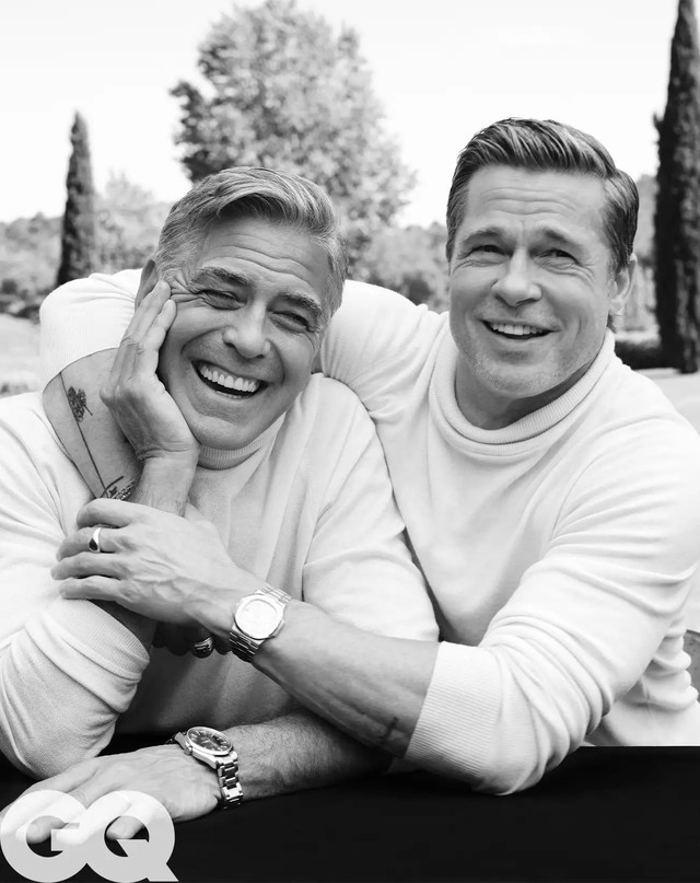 Đôi bạn thân Brad Pitt và George Clooney đọ vẻ điển trai- Ảnh 2.