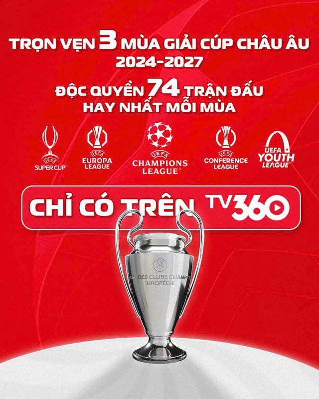 Trọn vẹn 3 mùa các cúp châu Âu và 74 trận độc quyền, hay nhất mỗi mùa chỉ có trên TV360- Ảnh 1.