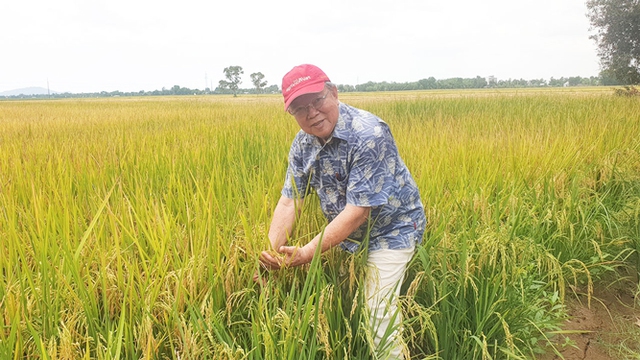 GS-TS Võ Tòng Xuân trong một chuyến khảo sát thực tiễn Ảnh: CA LINH