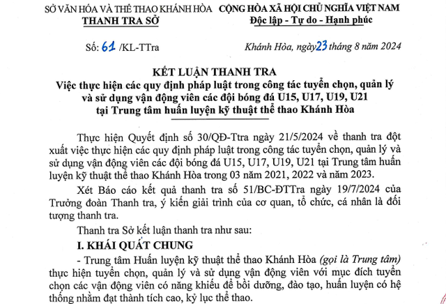 Thanh tra Khánh Hòa: Các vi phạm của HLV Đặng Đạo, Nguyễn Tý có dấu hiệu hình sự- Ảnh 1.