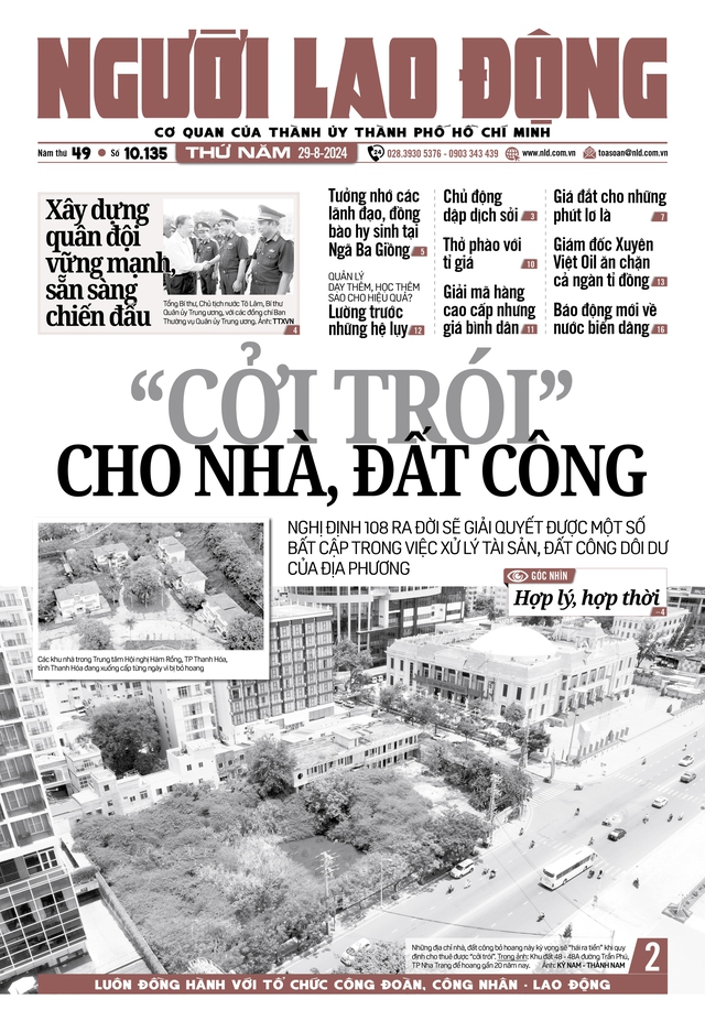 Báo in ngày 29-8: "Cởi trói" cho nhà, đất công; Giải mã hàng cao cấp nhưng giá bình dân- Ảnh 1.