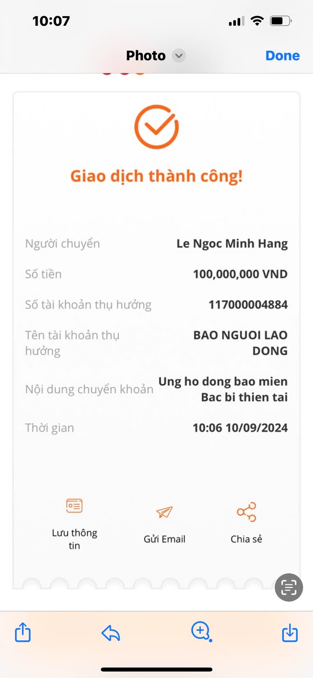 Diễn viên, ca sĩ Minh Hằng đóng góp 100 triệu đồng vào chương trình "Hướng về miền Bắc yêu thương"- Ảnh 2.