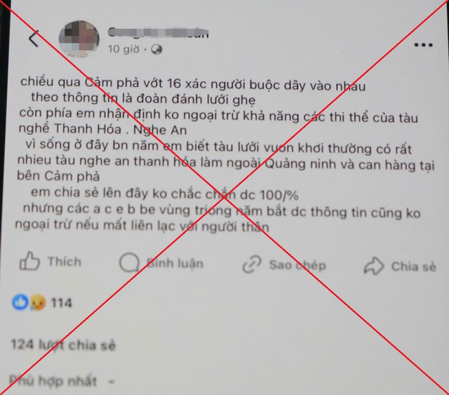 Quảng Ninh bác thông tin "vớt 16 xác người buộc dây vào nhau" trên biển- Ảnh 2.