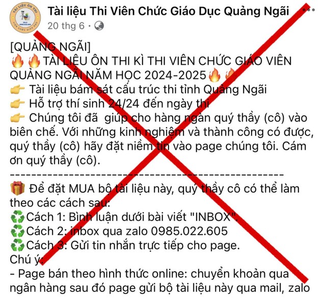 Thực hư tài liệu ôn thi giáo viên được rao bán trên mạng- Ảnh 1.