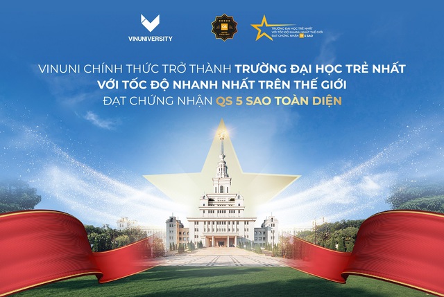 VinUni trở thành đại học trẻ nhất, với tốc độ nhanh nhất thế giớ đạt chứng nhận QS 5 sao