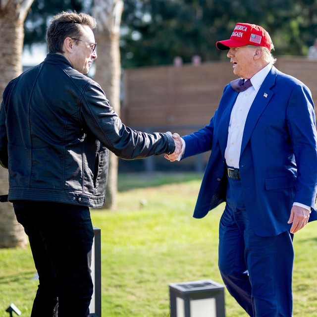 Tổng thống đắc cử Mỹ Donald Trump (phải) và tỉ phú Elon Musk. Ảnh: FACEBOOK