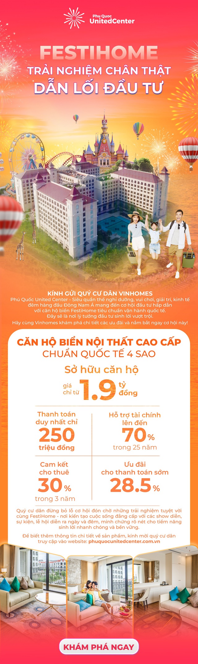 Việc sở hữu căn hộ biển FestiHome dễ dàng hơn bao giờ hết nhờ chính sách bán hàng hấp dẫn