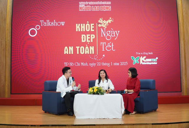 Các bác sĩ tham gia talkshow “Khỏe, đẹp, an toàn ngày Tết” do Báo Người Lao Động tổ chức. Ảnh: HUẾ XUÂN