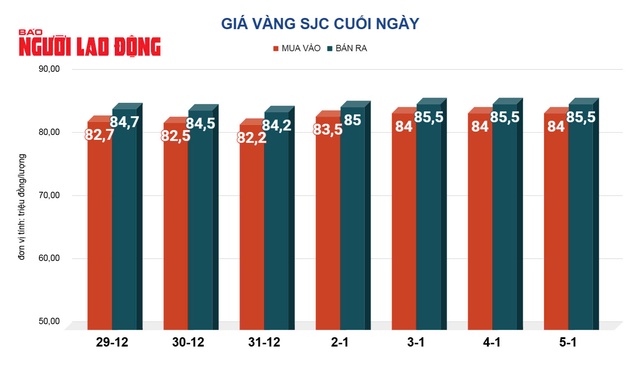 Giá vàng hôm nay 6-1: Vàng miếng SJC cao nhất 3 tuần qua- Ảnh 2.