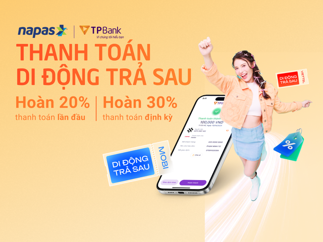 Hoàn tới 30% khi thanh toán hóa đơn điện thoại trả sau cùng NAPAS và TPBank - Ảnh 1.