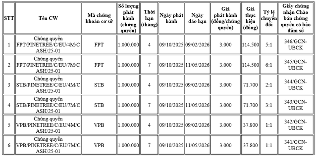 Pinetree phát hành và chào bán chứng quyền có đảm bảo - Ảnh 2.