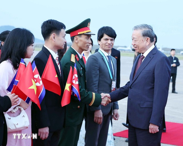 Những hình ảnh đầu tiên của Tổng Bí thư Tô Lâm tại Triều Tiên - Ảnh 5.