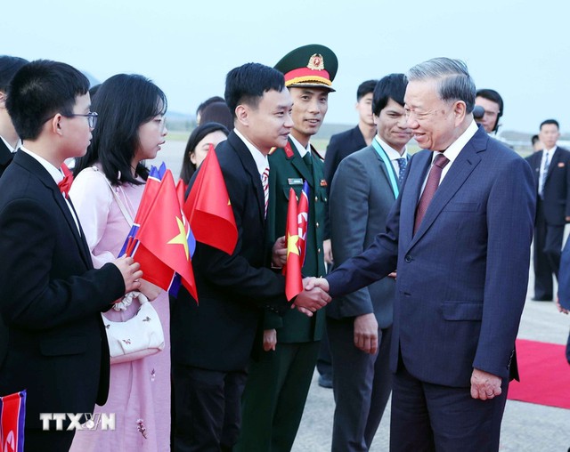 Những hình ảnh đầu tiên của Tổng Bí thư Tô Lâm tại Triều Tiên - Ảnh 6.