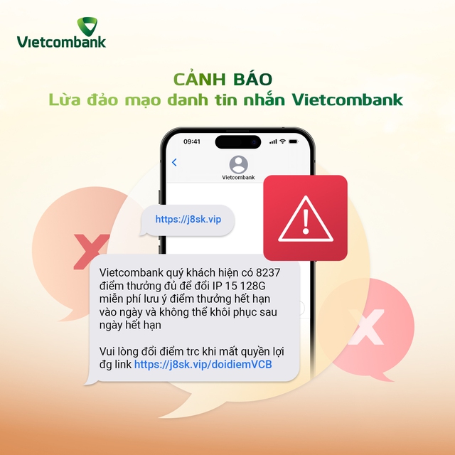 Cảnh báo lừa đảo mạo danh tin nhắn SMS Vietcombank - Ảnh 1.