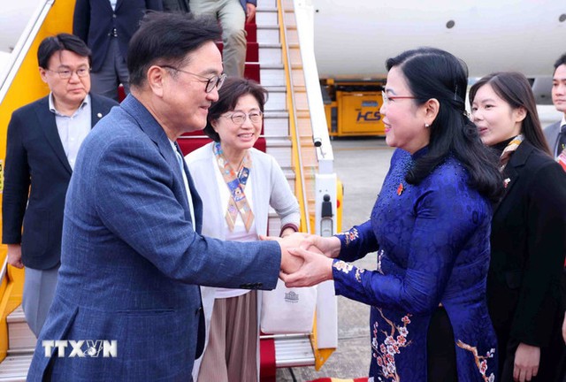 Chủ tịch Quốc hội Hàn Quốc đến Hà Nội, thăm chính thức Việt Nam - Ảnh 1.