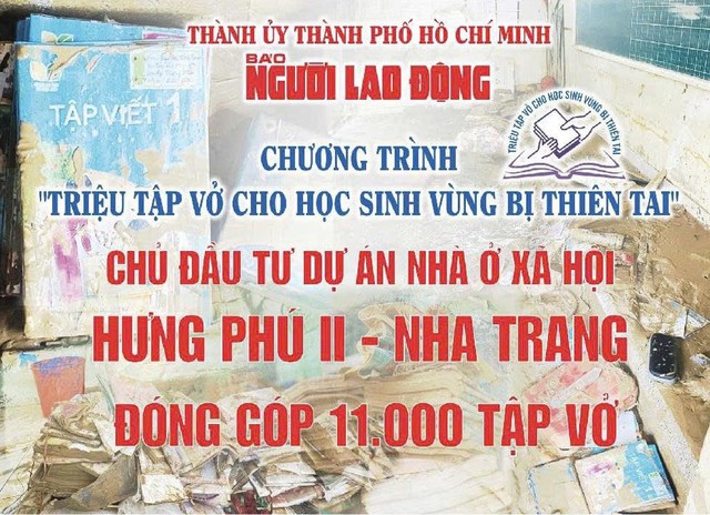 Chương trình "Triệu tập vở cho học sinh vùng thiên tai" đến Khánh Hòa - Ảnh 1.