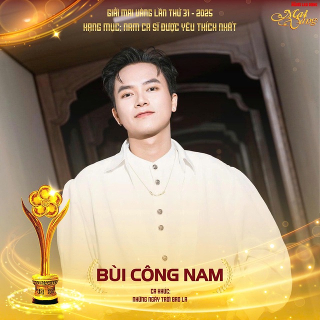 Bùi Công Nam là ứng viên giải Mai Vàng lần thứ 31-2025 hạng mục Nam ca sĩ được yêu thích nhất - Ảnh 1.