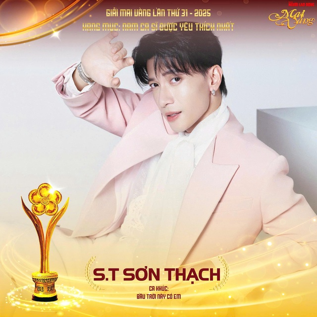S.T Sơn Thạch là ứng viên giải Mai Vàng lần thứ 31-2025 hạng mục Nam ca sĩ được yêu thích nhất - Ảnh 1.