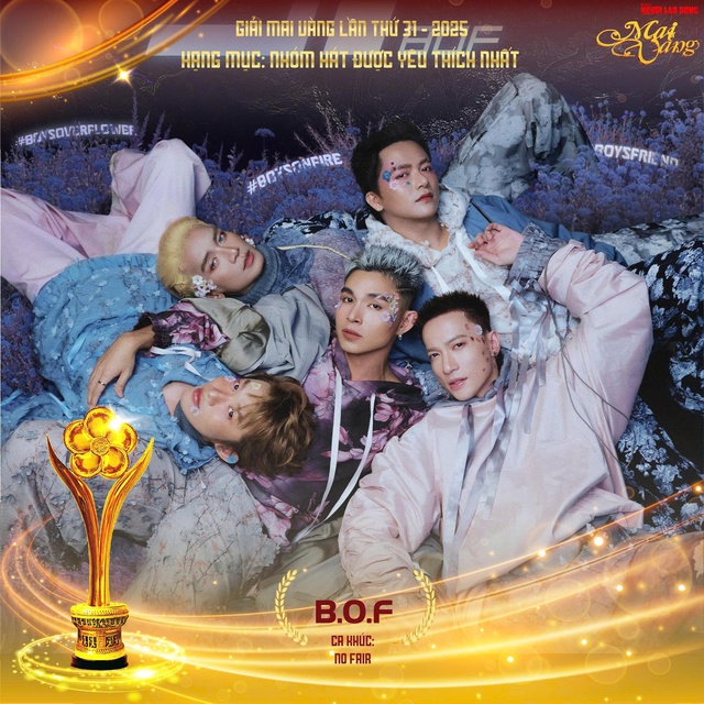 Nhóm B.O.F là ứng viên giải Mai Vàng 31-2025 hạng mục Nhóm nhạc được yêu thích nhất  - Ảnh 1.