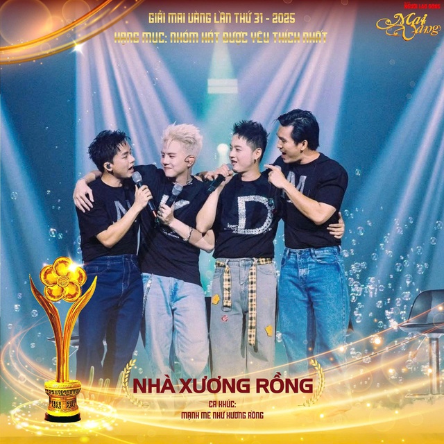Nhóm Xương Rồng là ứng viên giải Mai Vàng 31-2025 hạng mục Nhóm nhạc được yêu thích nhất  - Ảnh 1.