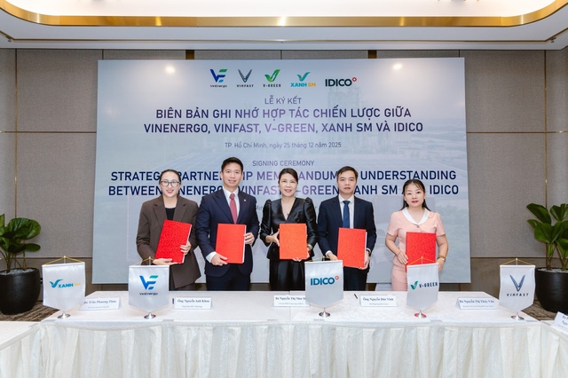 IDICO HỢP TÁC CHIẾN LƯỢC VỚI VINENERGO, VINFAST, V-GREEN VÀ XANH SM THÚC ĐẨY HỆ SINH THÁI NĂNG LƯỢNG - Ảnh 1.