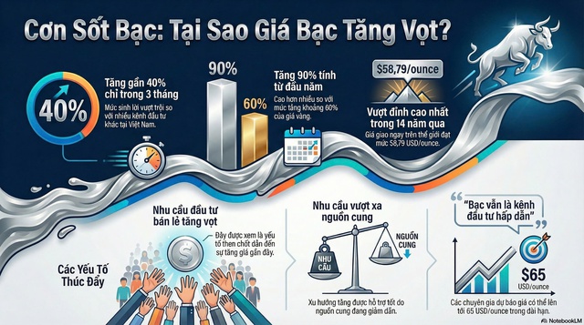 Giá bạc hôm nay 3-12: Liên tục gây sốt, tăng nhanh hơn vàng - Ảnh 1.