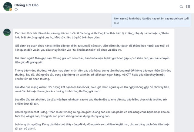 Chống lừa đảo ra mắt Chatbot AI trên Zalo: bảo vệ người dùng Việt 24/7 - Ảnh 10.