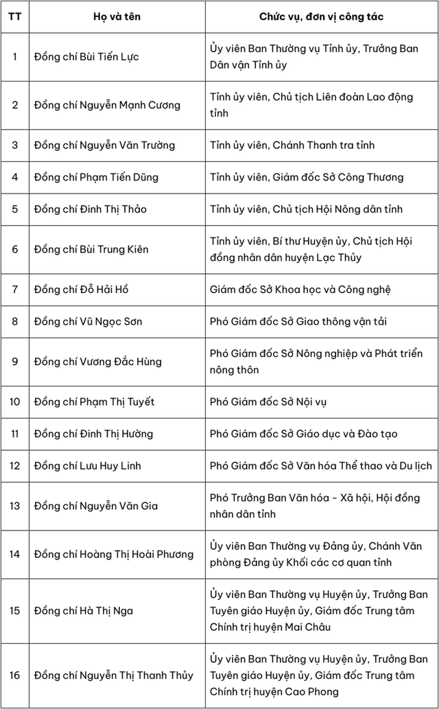 16 cán bộ Ban Thường vụ Tỉnh ủy quản lý nghỉ hưu trước tuổi và nghỉ thôi việc- Ảnh 1.