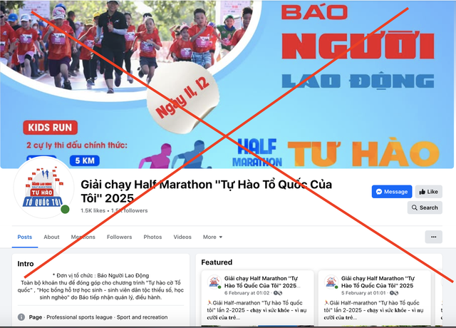 Cảnh báo fanpage giả mạo Giải Half Marathon "Tự hào Tổ quốc tôi"- Ảnh 4.