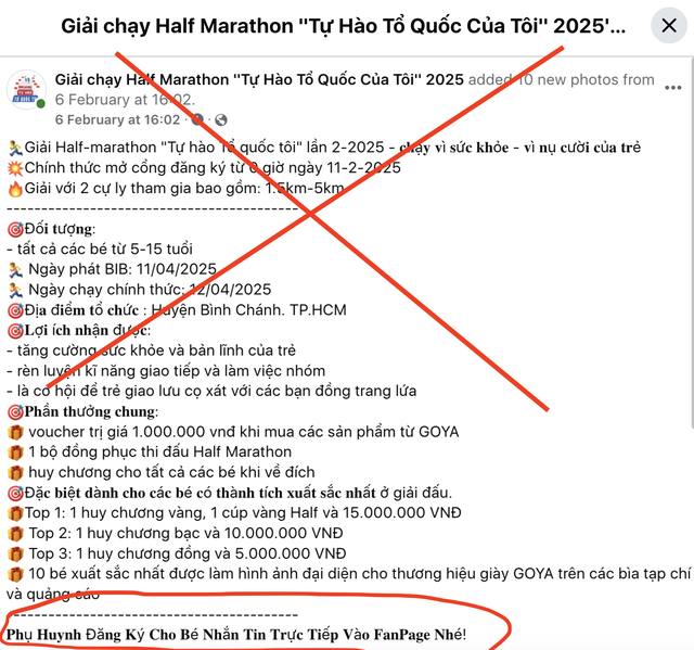 Cảnh báo fanpage giả mạo Giải Half Marathon "Tự hào Tổ quốc tôi"- Ảnh 5.