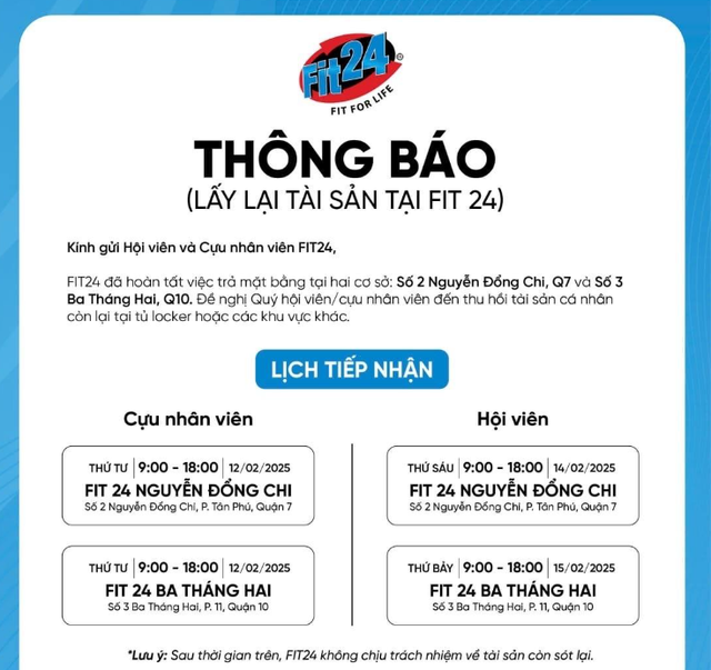 Diễn biến mới nhất vụ chuỗi phòng tập gym Fit24 khiến nhiều người bức xúc- Ảnh 1.