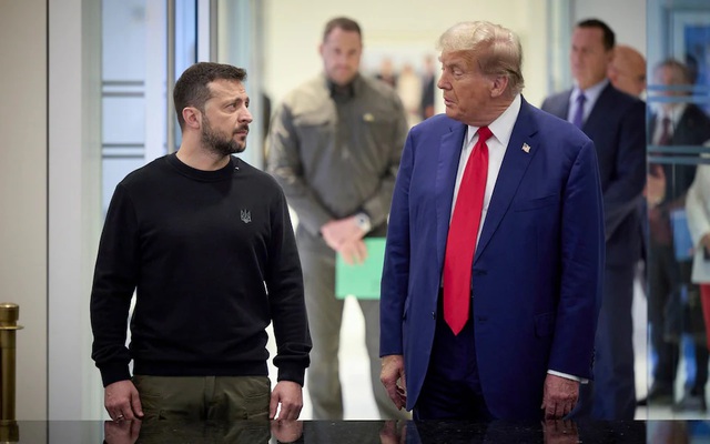 Tổng thống Ukraine Volodymyr Zelensky gặp Tổng thống Mỹ Donald Trump vào tháng 9-2024. Ảnh: EPA-EFE/Shutterstock