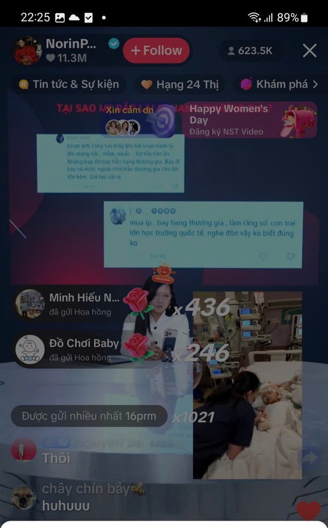 623.500 lượt xem livestream Phạm Thoại cùng lúc khi xuất hiện hình ảnh bé Bắp