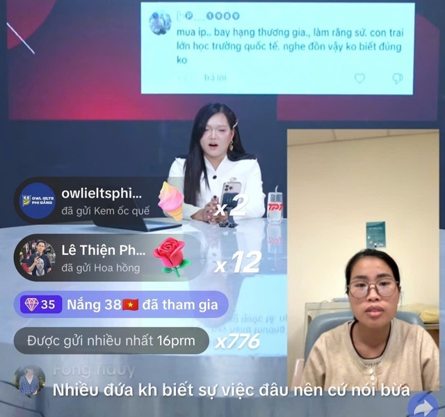 Phạm Thoại và mẹ Bắp trong phiên livestraem "sao kê"