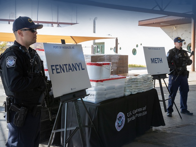 CBP officers in Nogales, Arizona, seized nearly $4.6 million in fentanyl and methamphetamine totaling close to 650 pounds in January 2019. Photo by Jerry Glaser