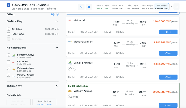 Vé máy bay dịp lễ 30-4 cao chót vót, nhiều người tính toán đổi kế hoạch- Ảnh 3.