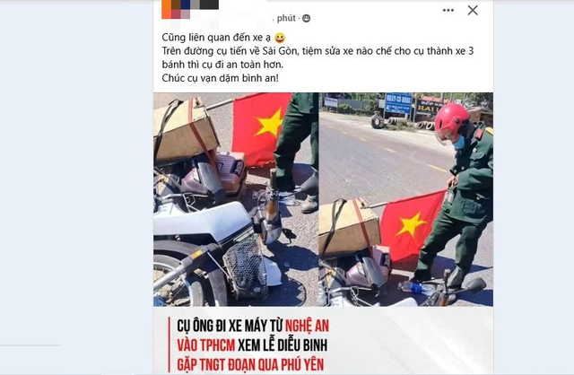 Thực hư về cụ ông từ Nghệ An đi xe máy vào TP HCM xem diễu hành bị tai nạn ở Phú Yên - Ảnh 1.