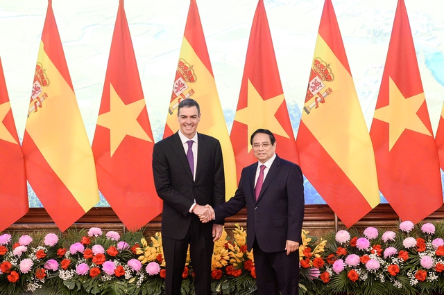 Thủ tướng Phạm Minh Chính chủ trì Lễ đón Thủ tướng Tây Ban Nha- Ảnh 9.