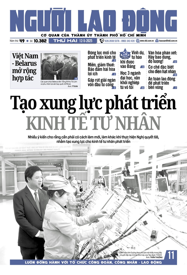 Báo in Người Lao Động 12-5: Miễn, giảm thuế: Bảo đảm hài hòa lợi ích- Ảnh 1. Báo in Người Lao Động 12-5: Miễn, giảm thuế: Bảo đảm hài hòa lợi ích- Ảnh 1.