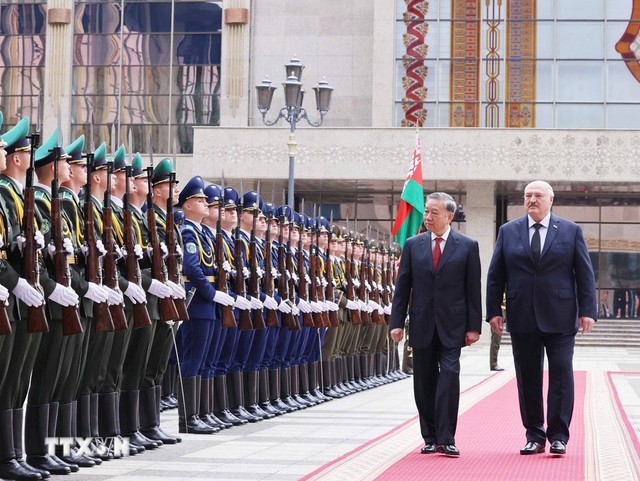 Lễ đón Tổng Bí thư Tô Lâm thăm cấp Nhà nước Cộng hòa Belarus - Ảnh 5.