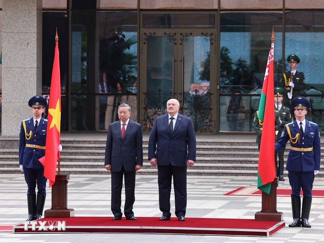 Lễ đón Tổng Bí thư Tô Lâm thăm cấp Nhà nước Cộng hòa Belarus - Ảnh 1.