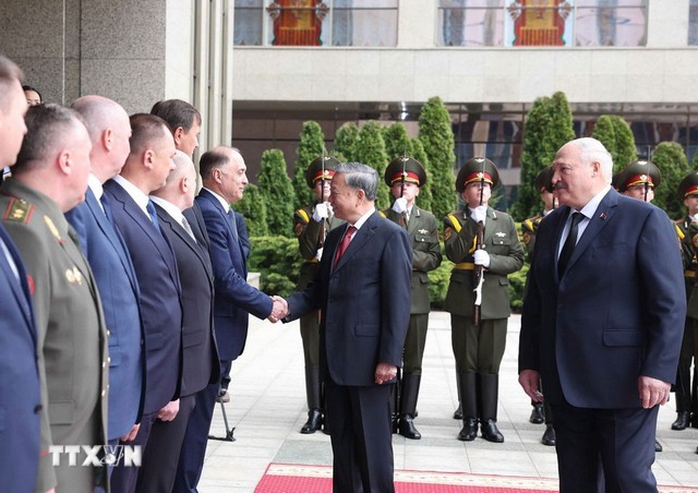 Lễ đón Tổng Bí thư Tô Lâm thăm cấp Nhà nước Cộng hòa Belarus - Ảnh 6.