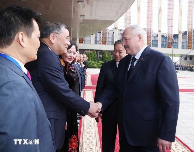 Lễ đón Tổng Bí thư Tô Lâm thăm cấp Nhà nước Cộng hòa Belarus - Ảnh 10.