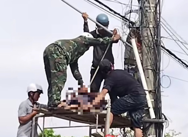 Điều tra nguyên nhân người đàn tử vong trên trụ điện - Ảnh 1.